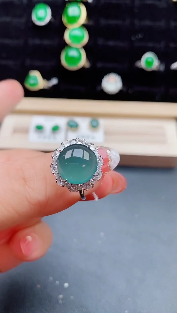 【闪购商品】翡翠戒指银S925镶嵌5080500