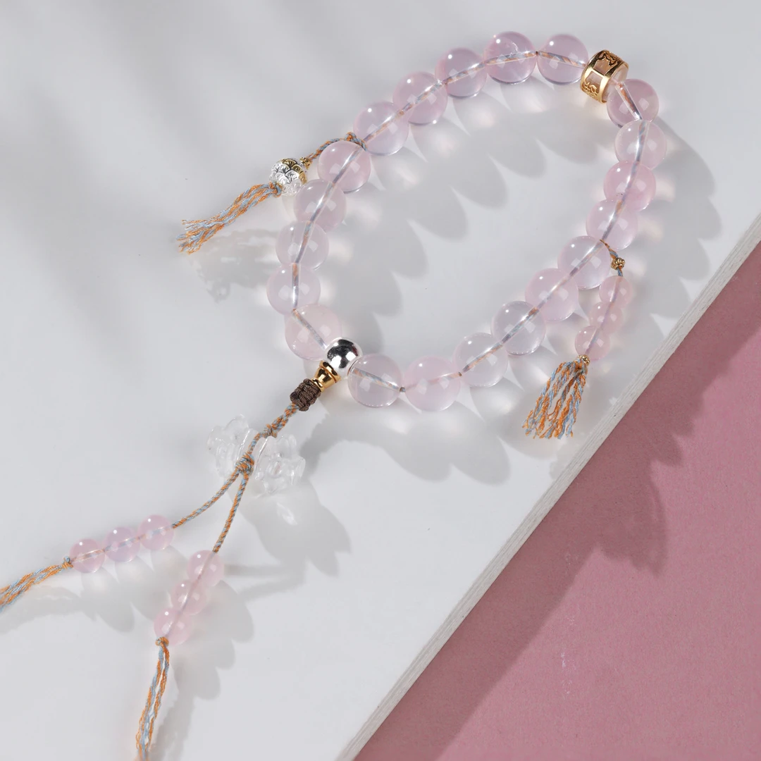 【雯雯】天然粉水晶手持手串天然水晶 12mm  W3-354天然粉水晶手串