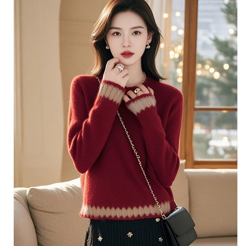 YY#今年流行漂亮慵懒韩系宽松套头厚毛针织衫冬季新款DY11862