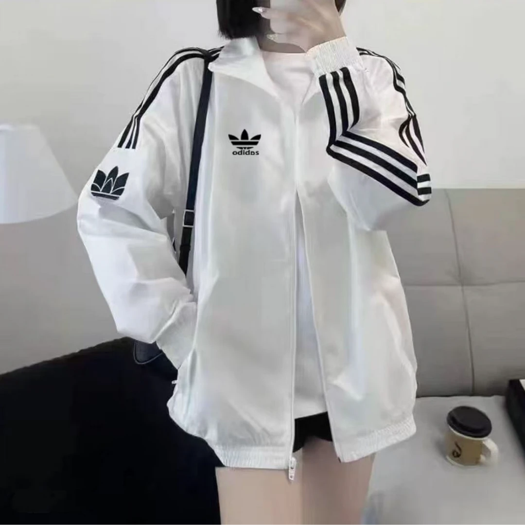 【达人专属】刺绣标秋季男女同款运动休闲立领夹克风衣外套-010