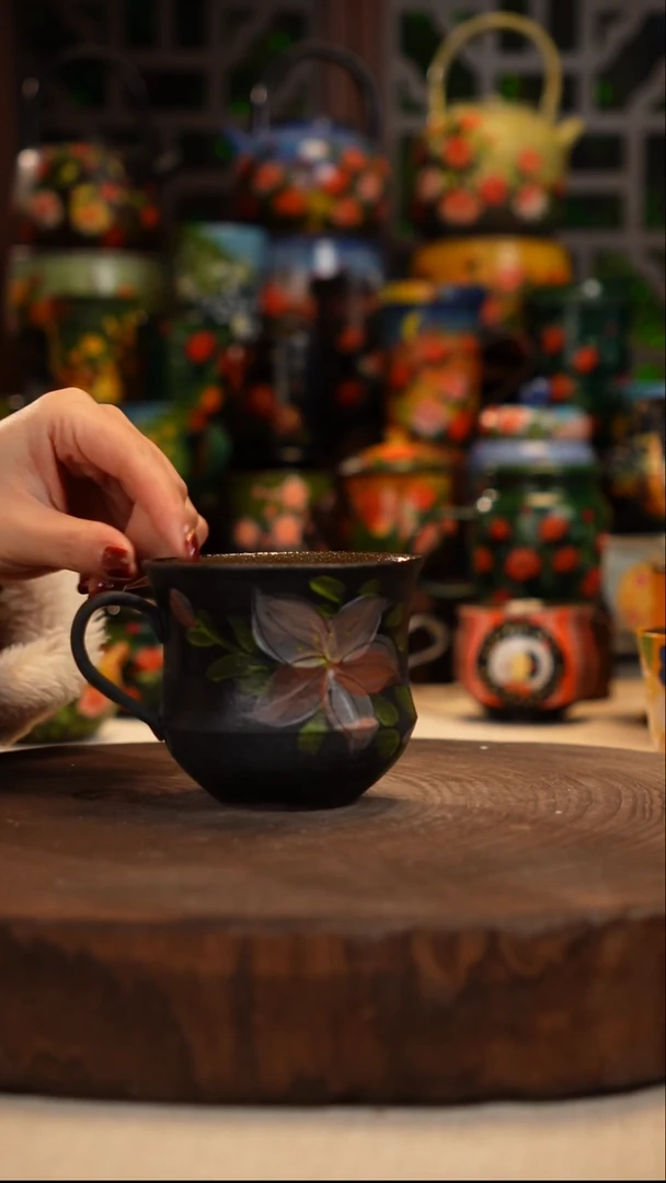 紫砂油画手绘釉下彩