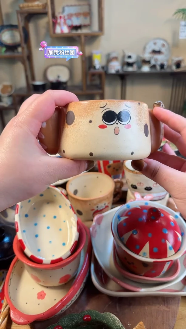 【闪购商品】面包点点碗高温瓷器