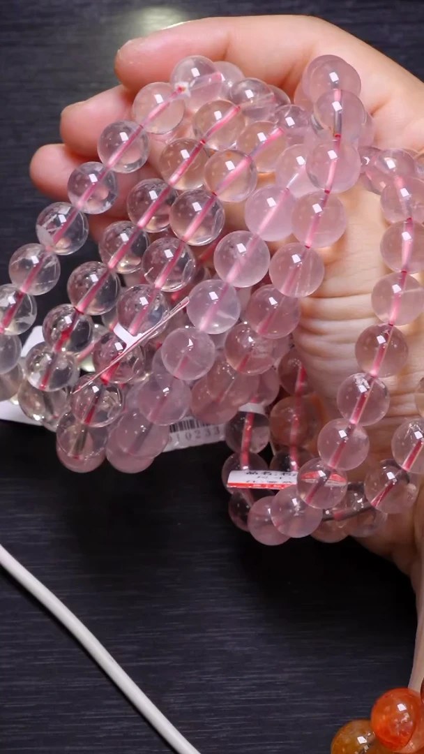 【闪购商品】水晶单圈未镶嵌Q074星光粉晶单圈10mm