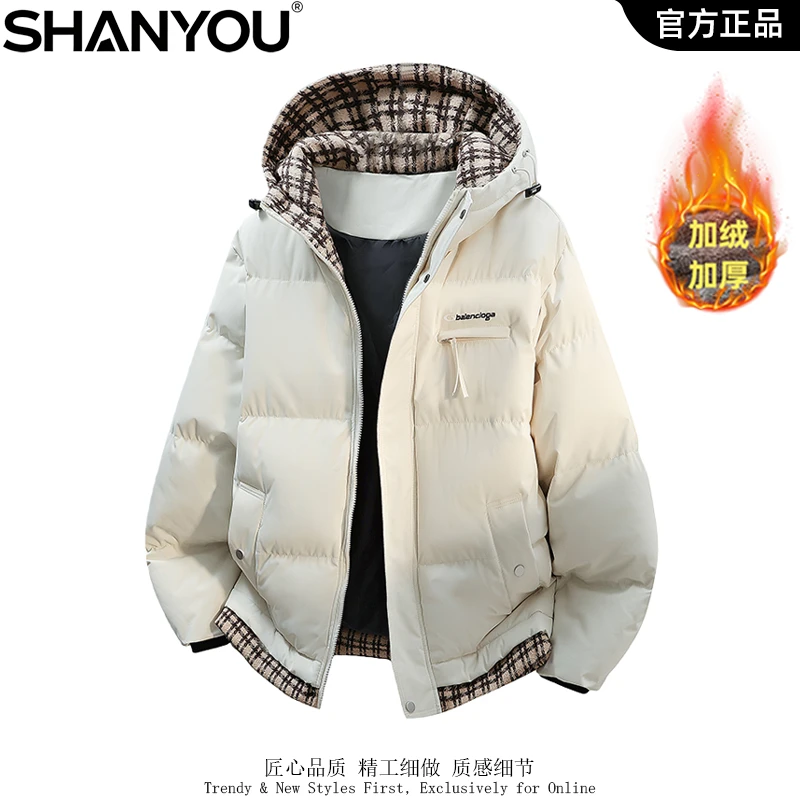 美式潮牌秋冬假两件字母保暖御寒棉袄经典百搭舒适休闲外套棉服男