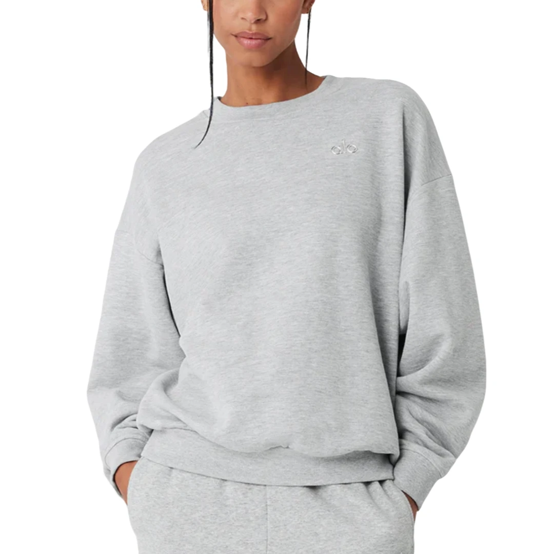 Alo yoga Accolade Crew Neck Pullover女士加绒圆领无帽卫衣