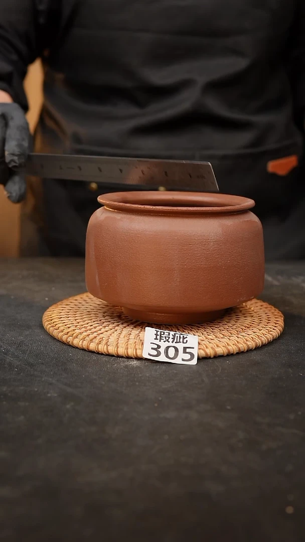 【闪购商品】瓷片305泥泥手工花盆口10高9