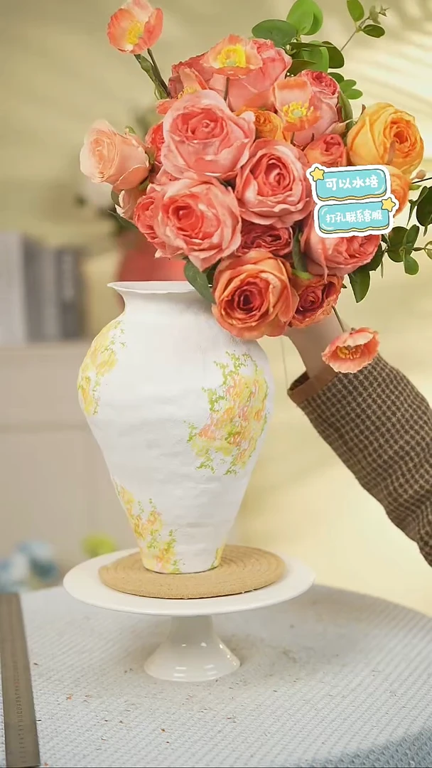 白蒲黄景德镇高端陶瓷花瓶家居水培插花瓶