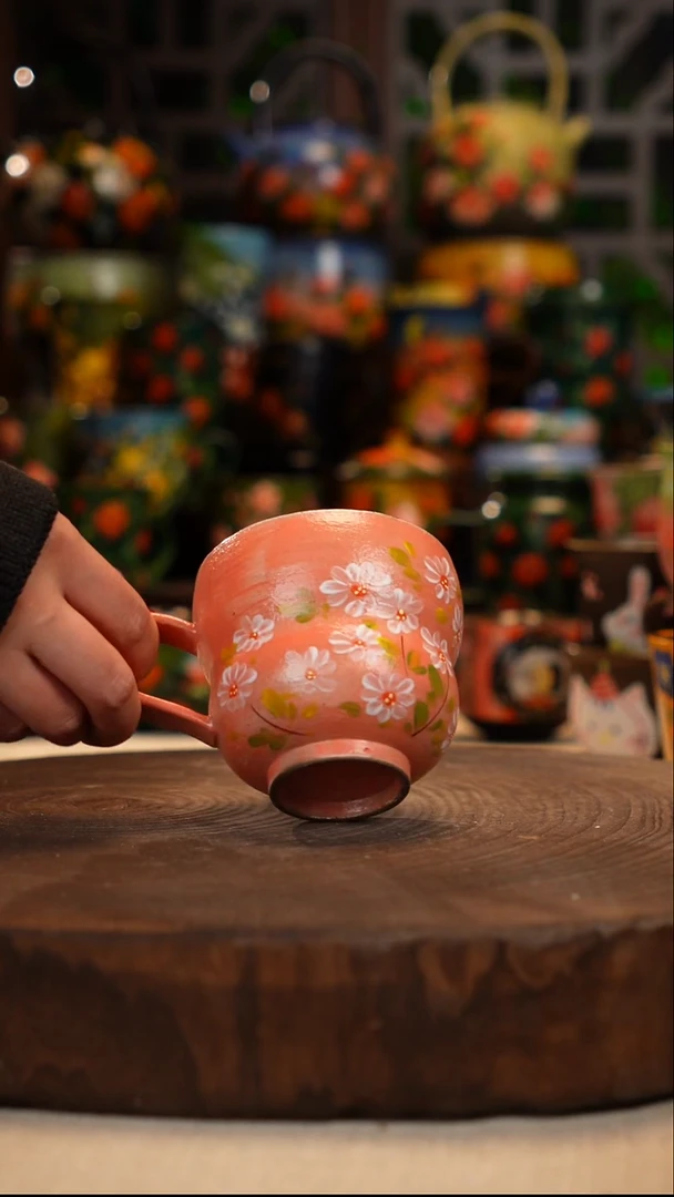 紫砂油画手绘釉下彩