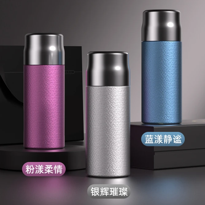 新款不锈钢覆钛杯保温杯茶水分离车富氢矿石杯高档保温便携水杯