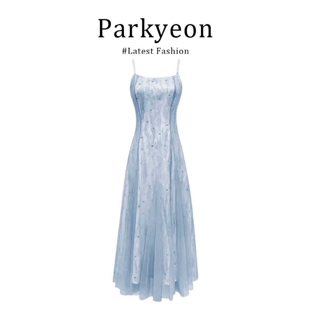 parkyeon超好看吊带连衣裙女夏季海滩度假气质绝美掐腰显瘦大摆裙