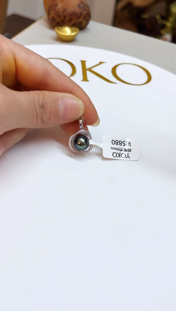 银S925镶嵌颈饰海水珍珠9mm