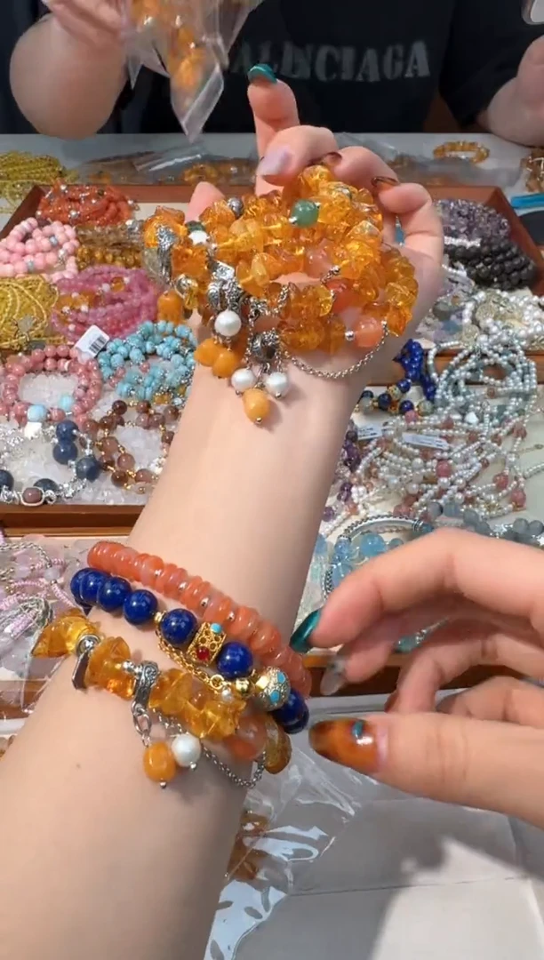 【闪购商品】琥珀手链未镶嵌A007蜜蜡碎石设计款