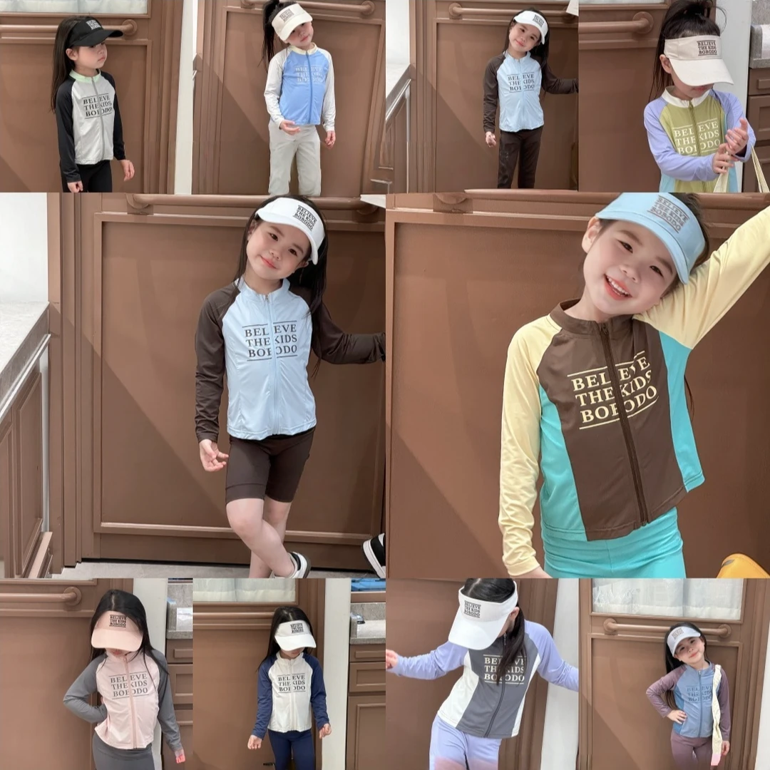 【送帽子】锦纶原纱UPF50+防晒泳衣二合一套装52200