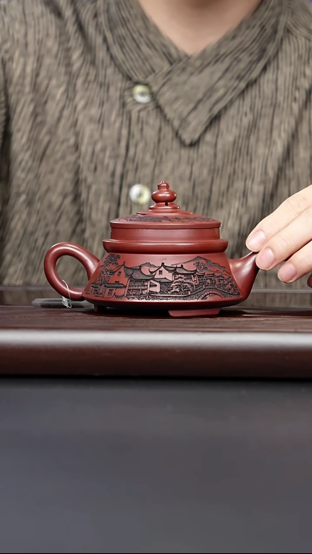 茶壶紫砂宜兴紫砂 亭台宝塔壶 顾林芳