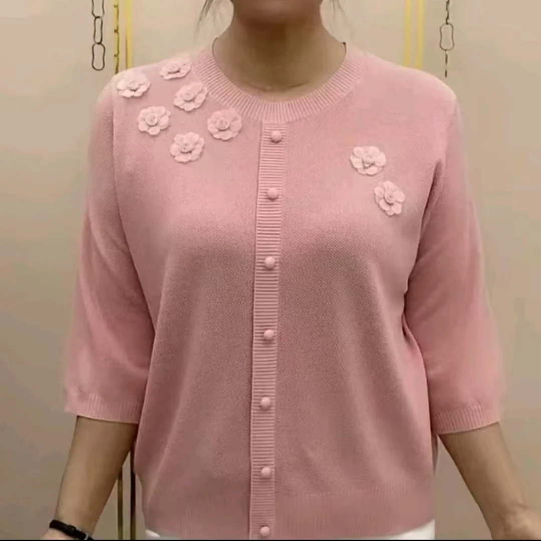 年轻妈妈套头针织衫春秋新款洋气高贵喜婆婆毛衣打底衫中老年上衣