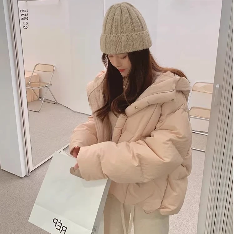 白桃粉小个子短款棉衣棉服女连帽今年冬季新款韩版棉袄外套23809