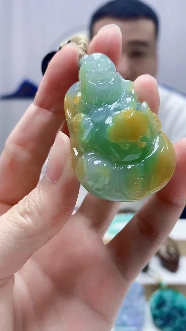 未镶嵌定制翡翠4898zm-毛货挂件佛公191