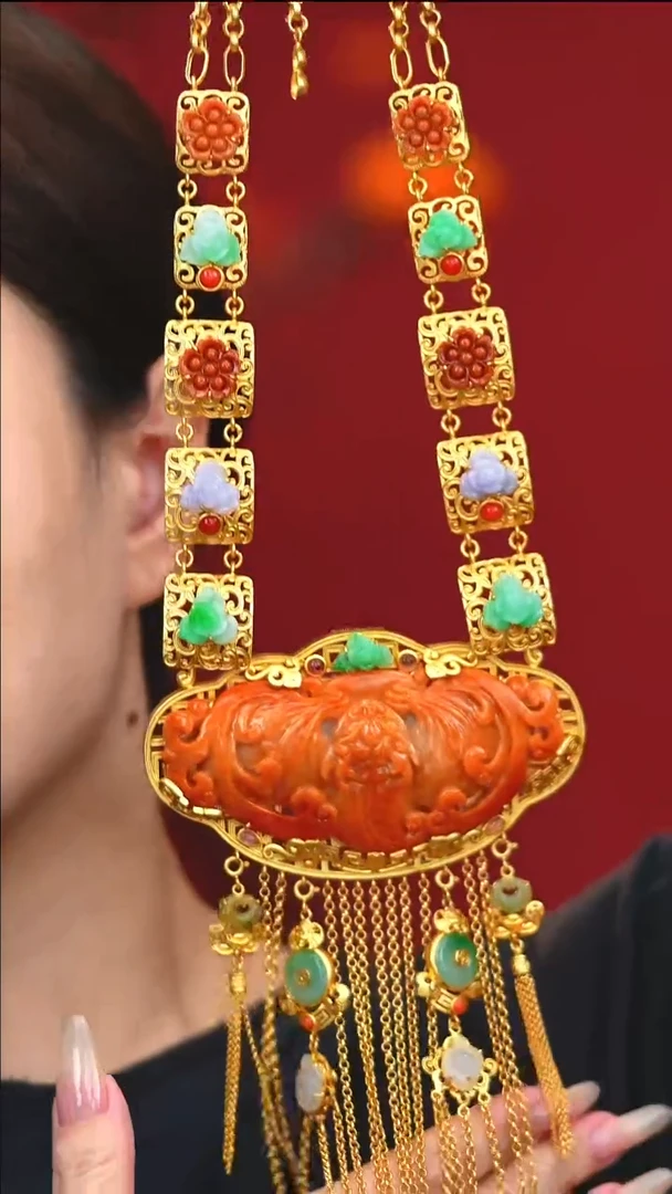 套链银S925镶嵌翡翠新款