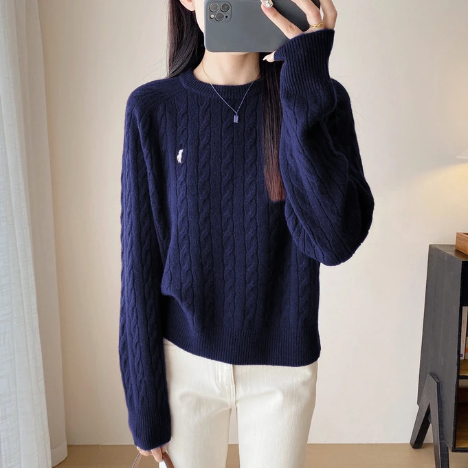 秋冬大朗毛衣女款爆款2025新款圆领针织衫韩系气质内搭女打底衫