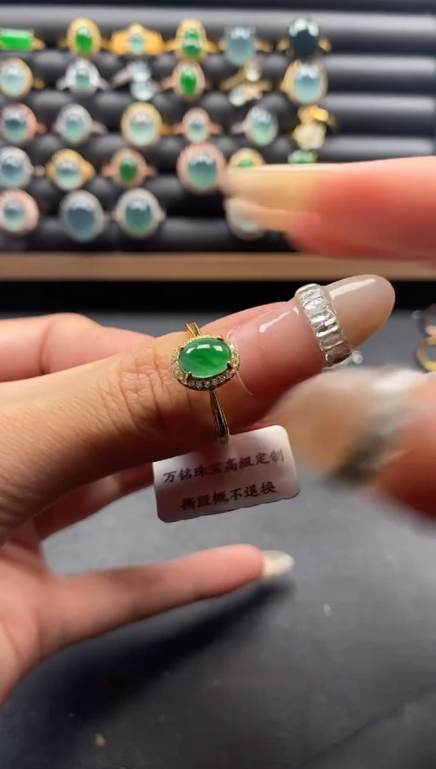 银S925镶嵌戒指翡翠51151