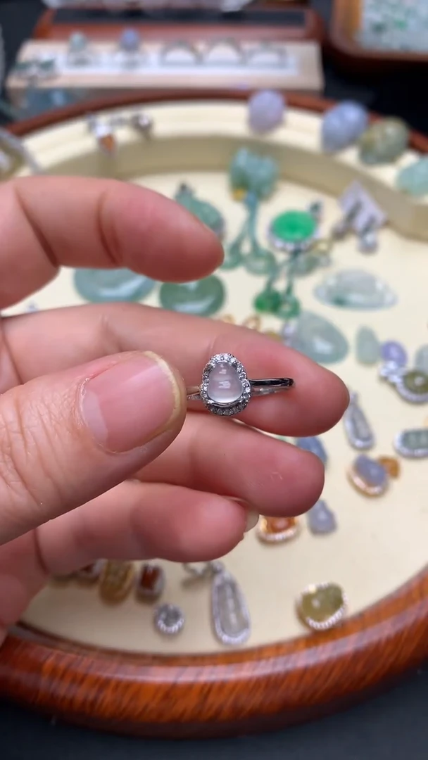 【闪购商品】翡翠戒指银S925镶嵌翡翠镶嵌葫芦戒指