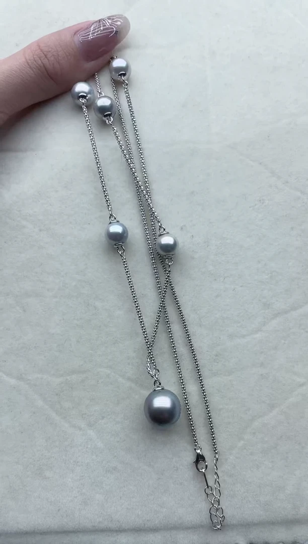 【闪购商品】海水珍珠套链银S925镶嵌50