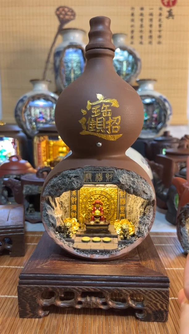 有机玻璃木*叔桌面摆件防水葫芦