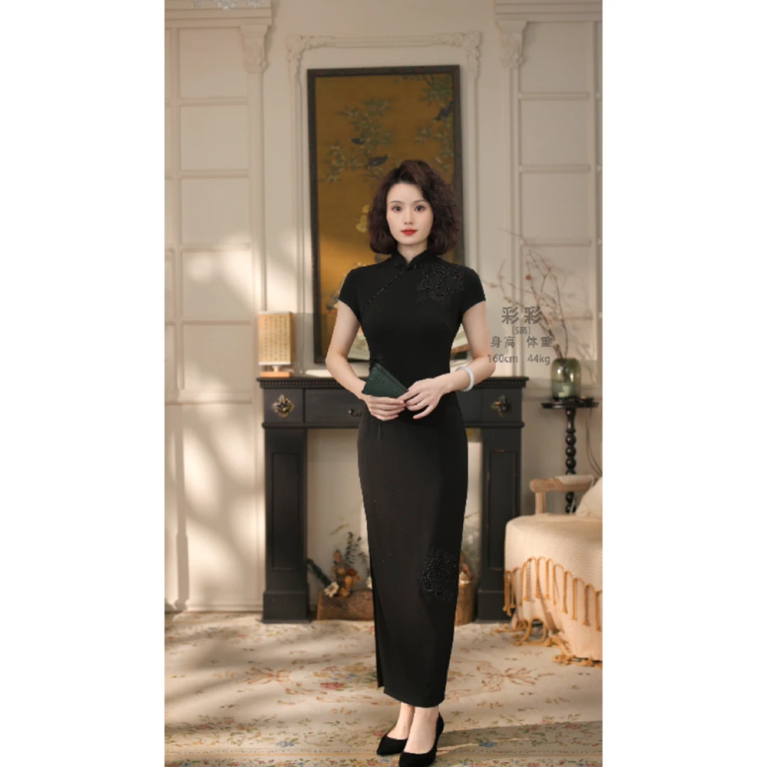 彩彩家【长安如梦】原创重工设计收腰修身优雅复古显瘦遮肉改良旗袍