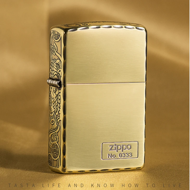ZIPPO/之宝三面雕花咬边招财貔貅  正品打火机镀银男士双面个性
