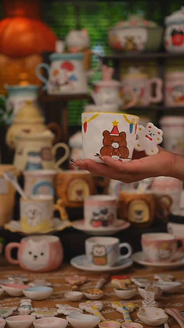 陶瓷无盖款景德镇高温釉下彩纯手绘创意瓷