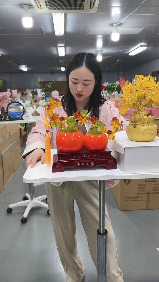 藤花间集水晶琉璃摆设     柿子