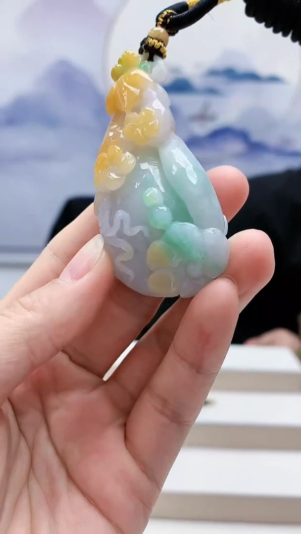 未镶嵌定制翡翠5060lr-毛货挂件86