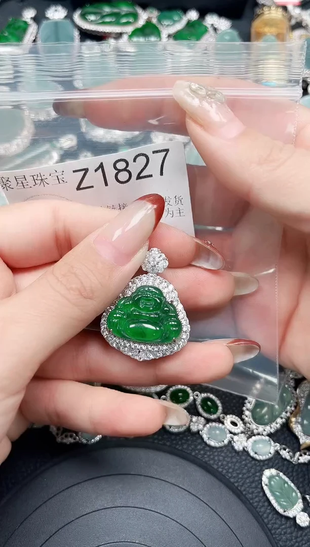 【闪购商品】翡翠颈饰未镶嵌赠皮绳1827