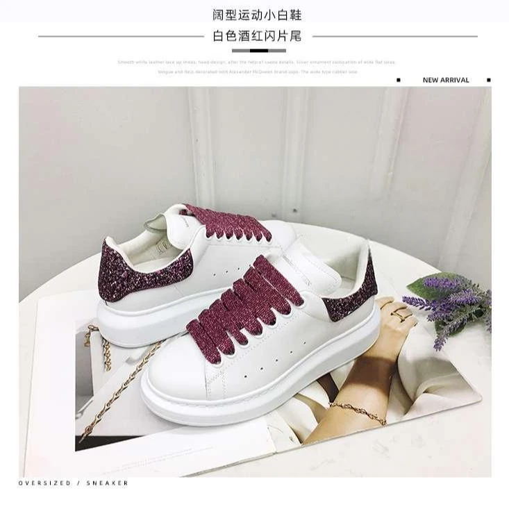 未使用 Alexander McQueen/亚历山大·麦昆 【小花黑黑】小白鞋