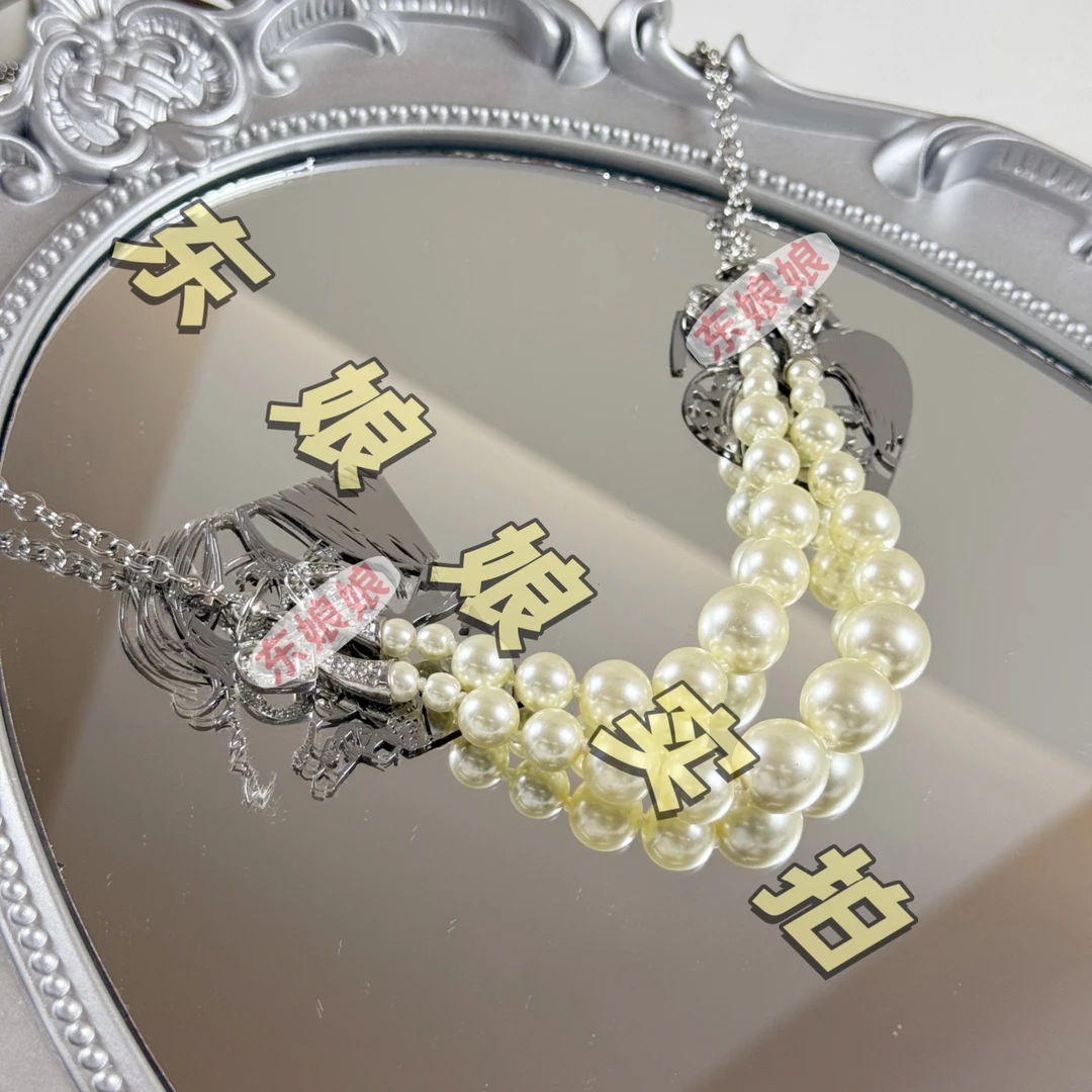 黄铜仿珍珠项链 【东娘娘·珍珠款项链‘s】双层蝴蝶结珍珠项链