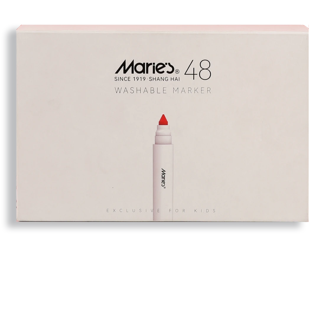 Marie’s/马利（亲子益智）儿童超可水洗圆头/锥头马克笔-48色