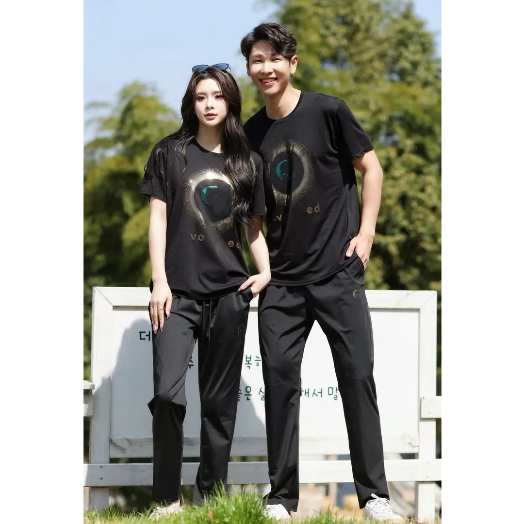 8597-女士6606（黑上衣）+黑裤休闲套装