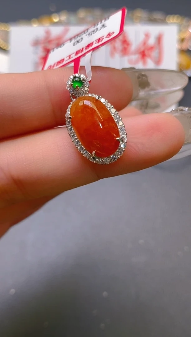 【闪购商品】翡翠耳饰银S925镶嵌天然A货翡翠1