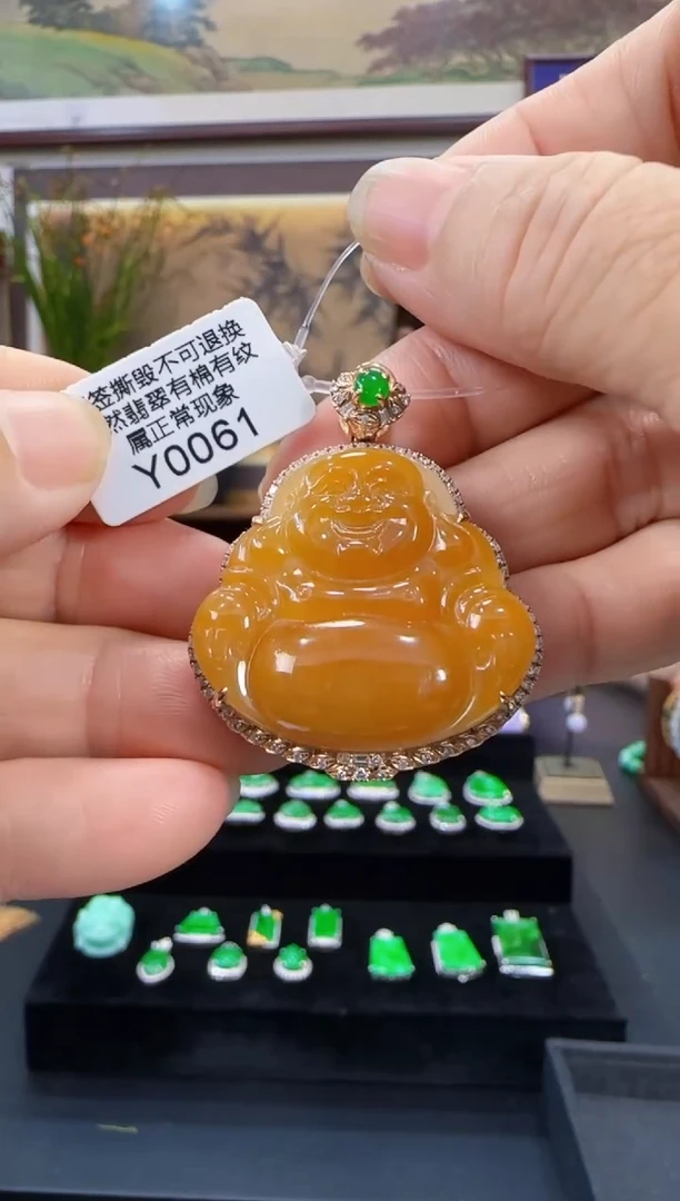 颈饰18K金镶嵌翡翠Y0061佛公
