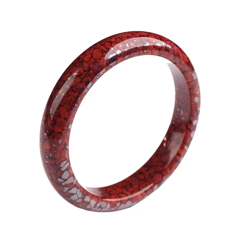 含辰砂工艺品朱砂（晶体砂宽版手镯）贵妃轮胎手镯送长辈送礼盒