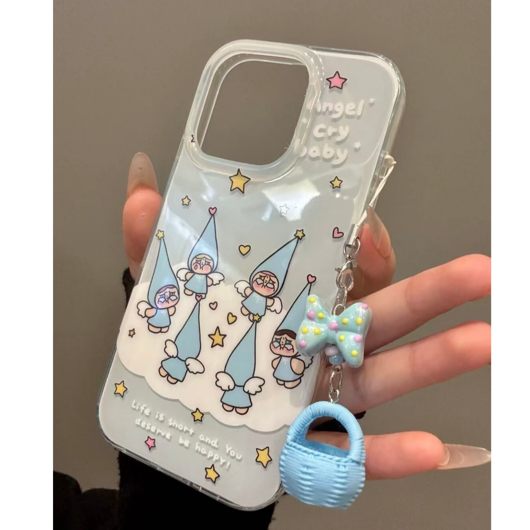 诚星泽天使尖帽哭娃适用苹果16PROMAX手机壳华为oppo小米vivo防摔