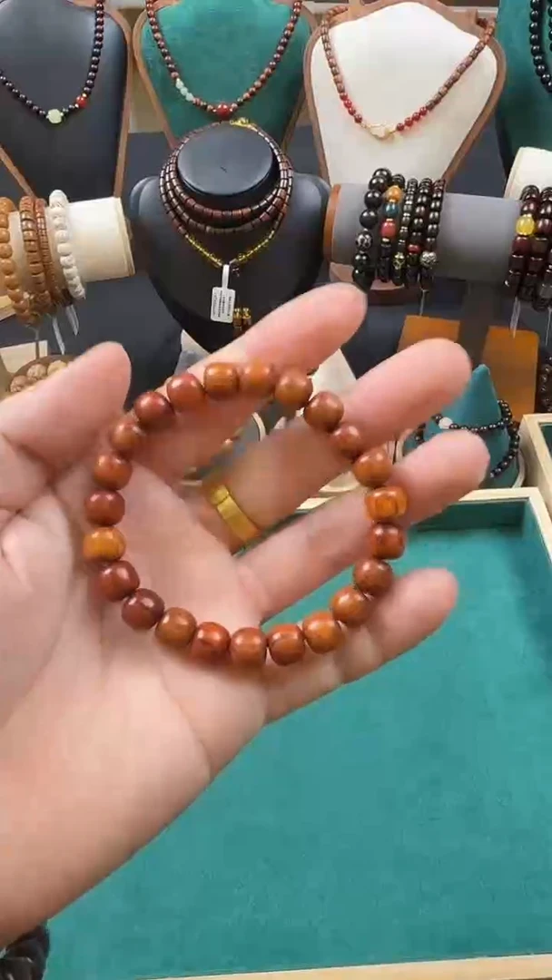 红酸枝木类手串/手链红酸枝木类花枝老型8x9mm单圈手串