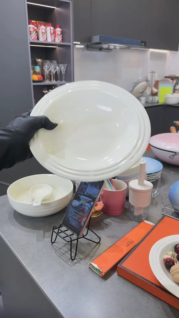 【闪购商品】瓷【2个装】奶油白草帽盘-20cm