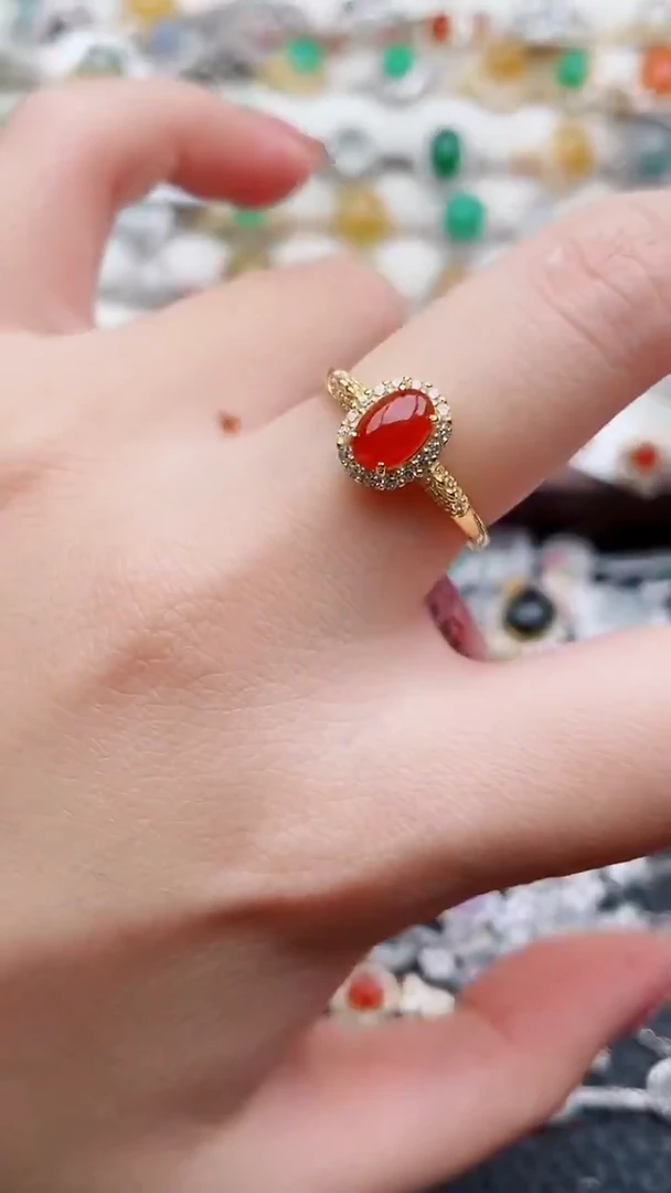 银S925镶嵌戒指翡翠111