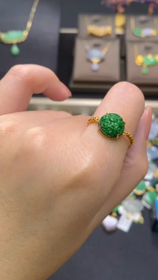 【闪购商品】翡翠18K金镶嵌颈饰净货17337