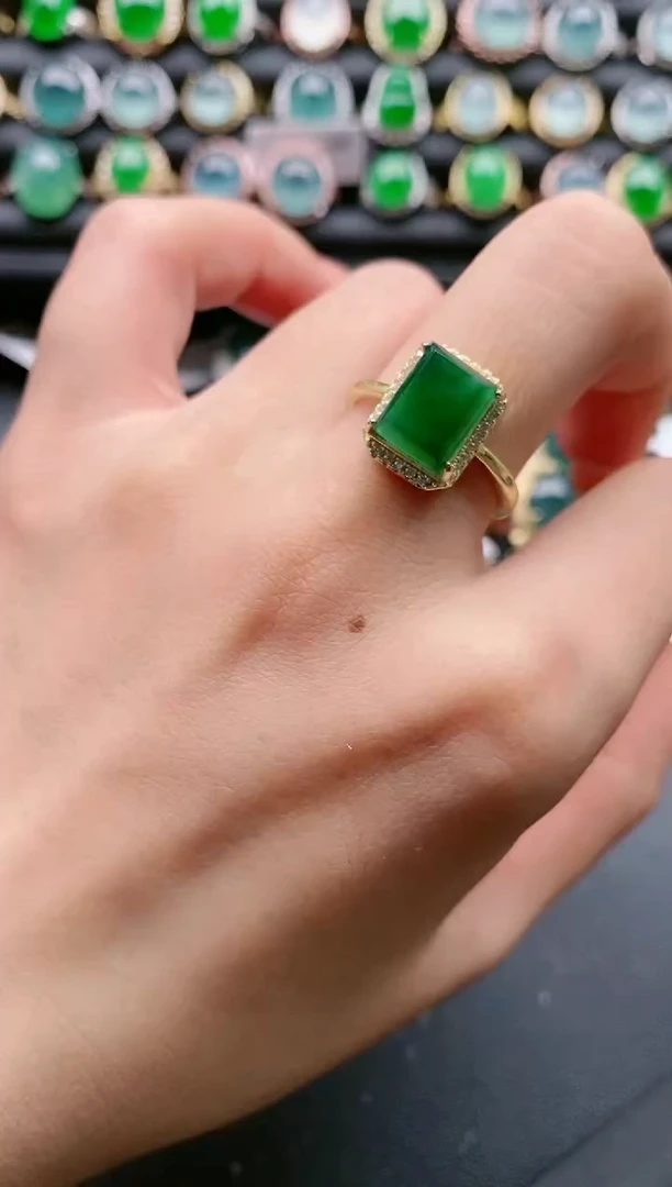 【闪购商品】翡翠戒指银S925镶嵌111111