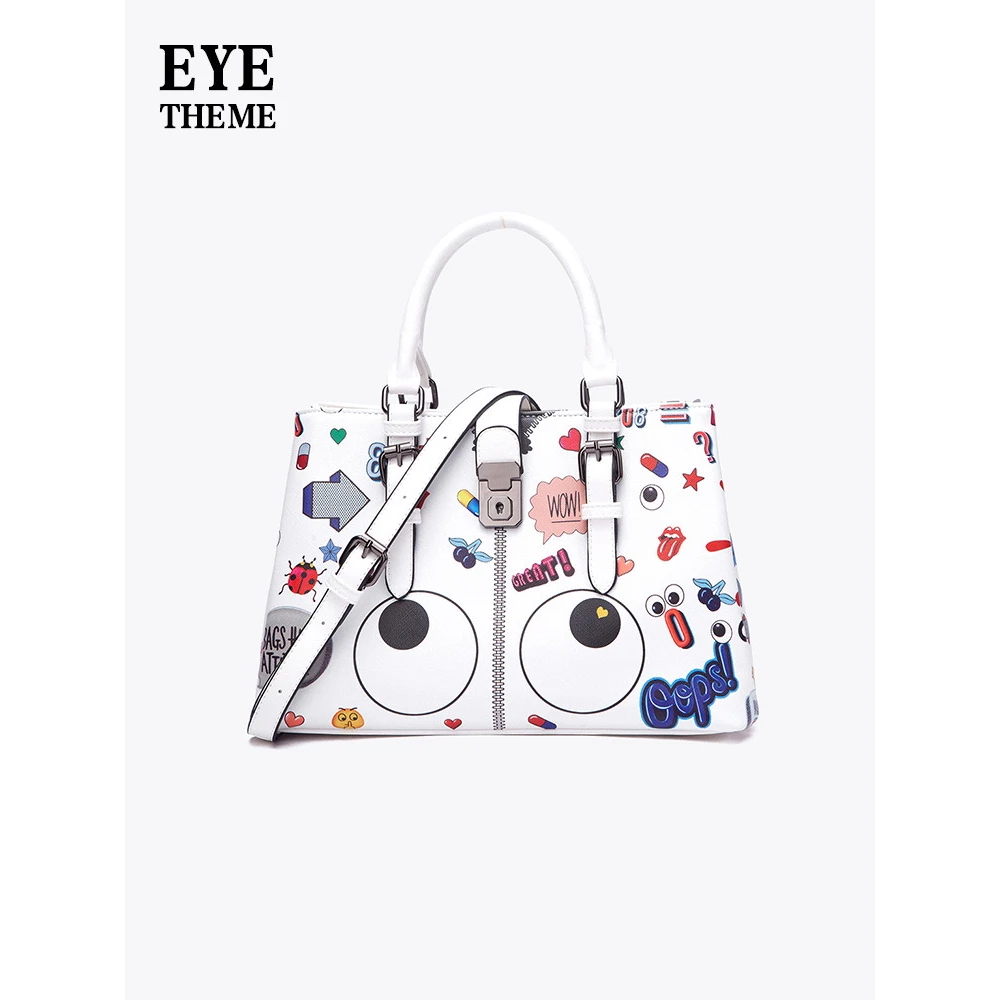 小田姐姐【EYE THEME】大眼睛单肩包1004-1白
