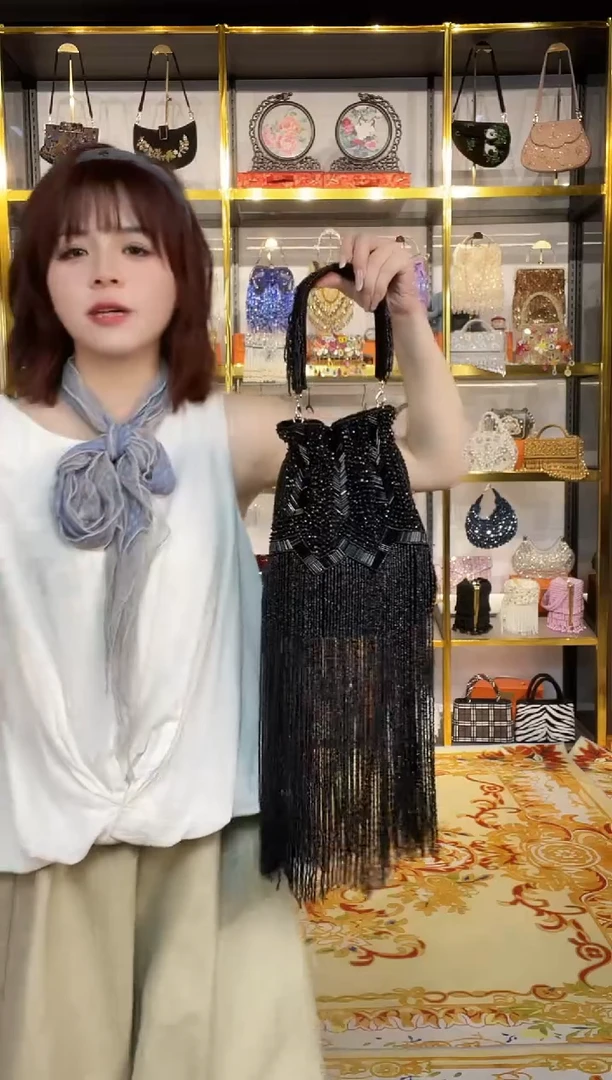 织物珠韵恒泽重工串珠手提包