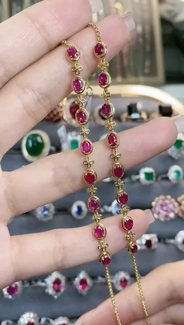手链18K金镶嵌红宝石多样性发其一