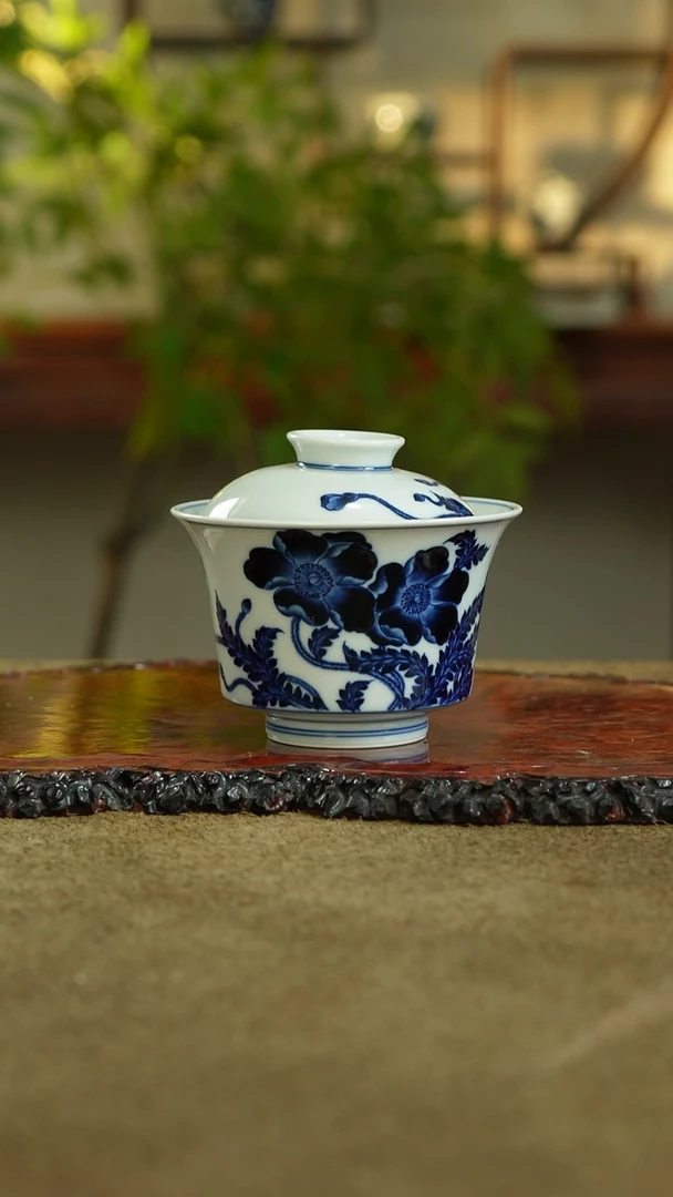 月**睡志纯窑盖碗